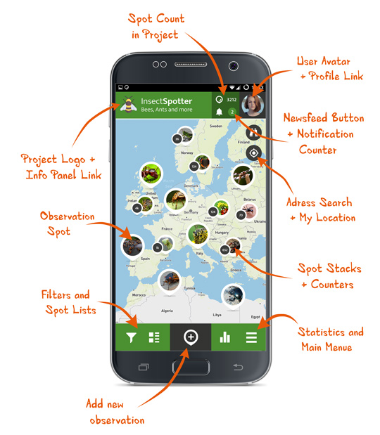 Social Citizen Science Apps - SPOTTERON Platform Interface