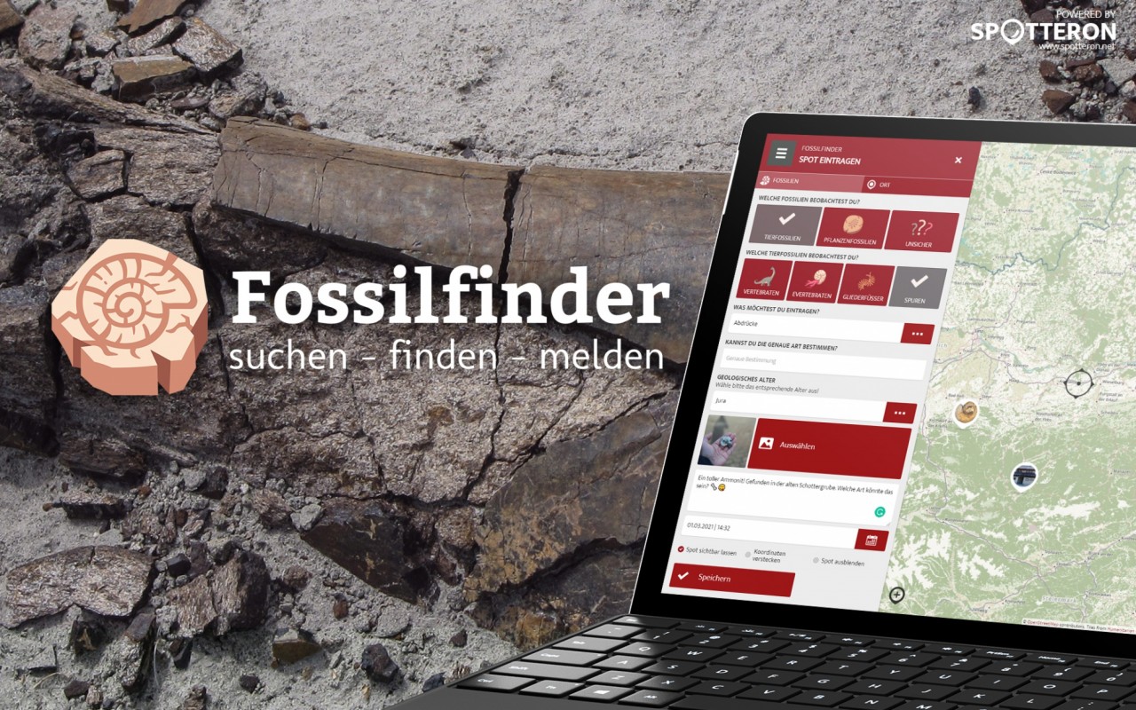 Fossilfinder - die neue Paläontologie-App auf der SPOTTERON Citizen Science Plattform