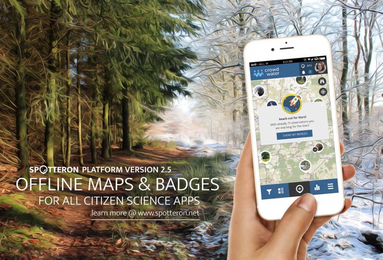 Neuer Versions-Release! SPOTTERON 2.5 bringt Offline Karten und Abzeichen für alle Citizen Science Apps mit