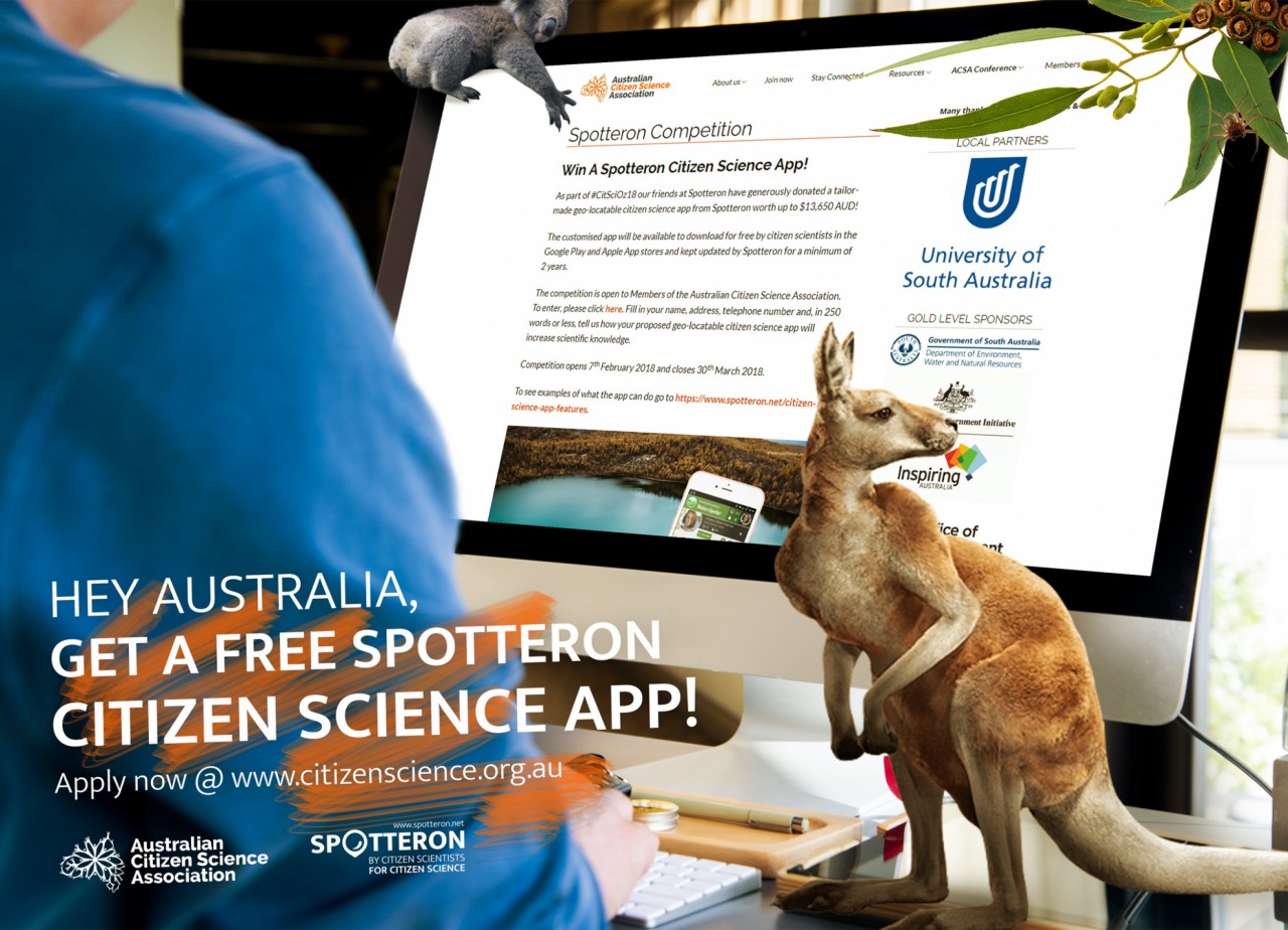 Australia! Get your free Citizen Science Apps on the SPOTTERON platform