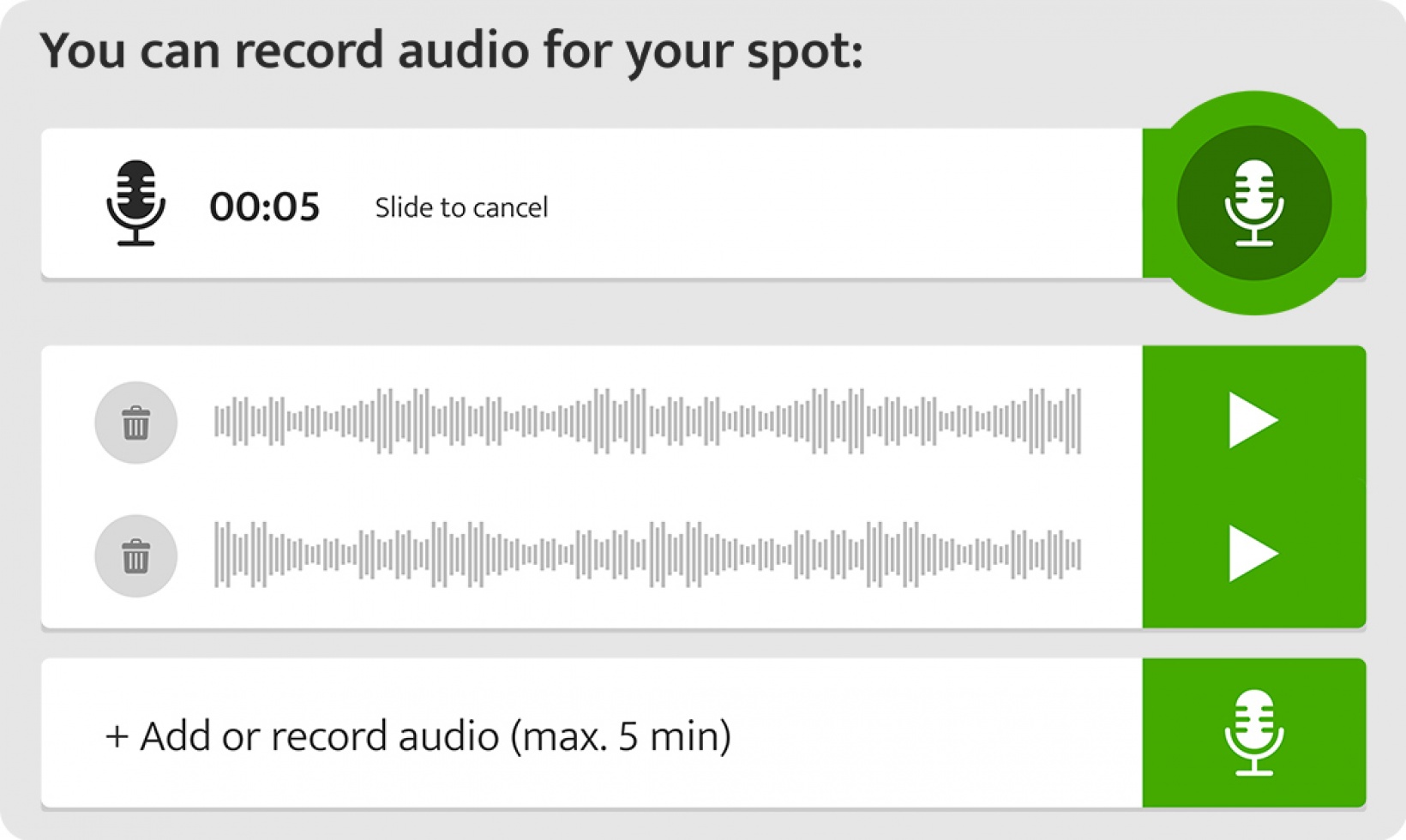 Audio Recording/Upload